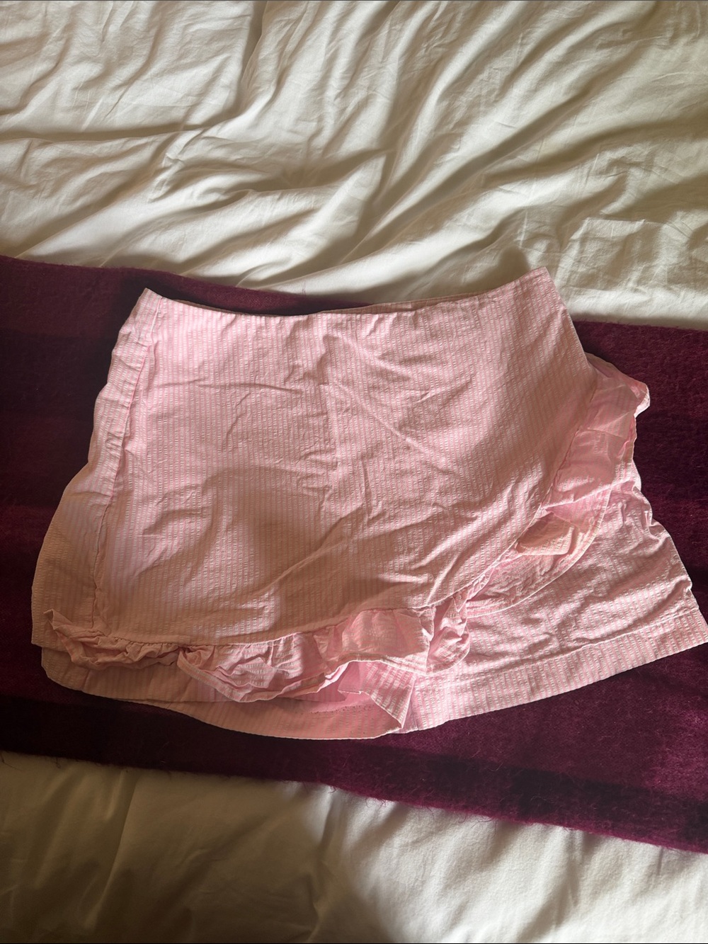 🔸BOGO FREE Lilly Pulitzer Light Pink Seersucker Ruffle Skort
